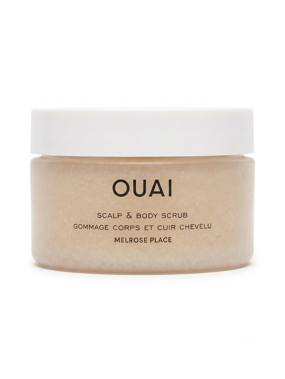 OUAI Scalp & Body Scrub jar - Cream White